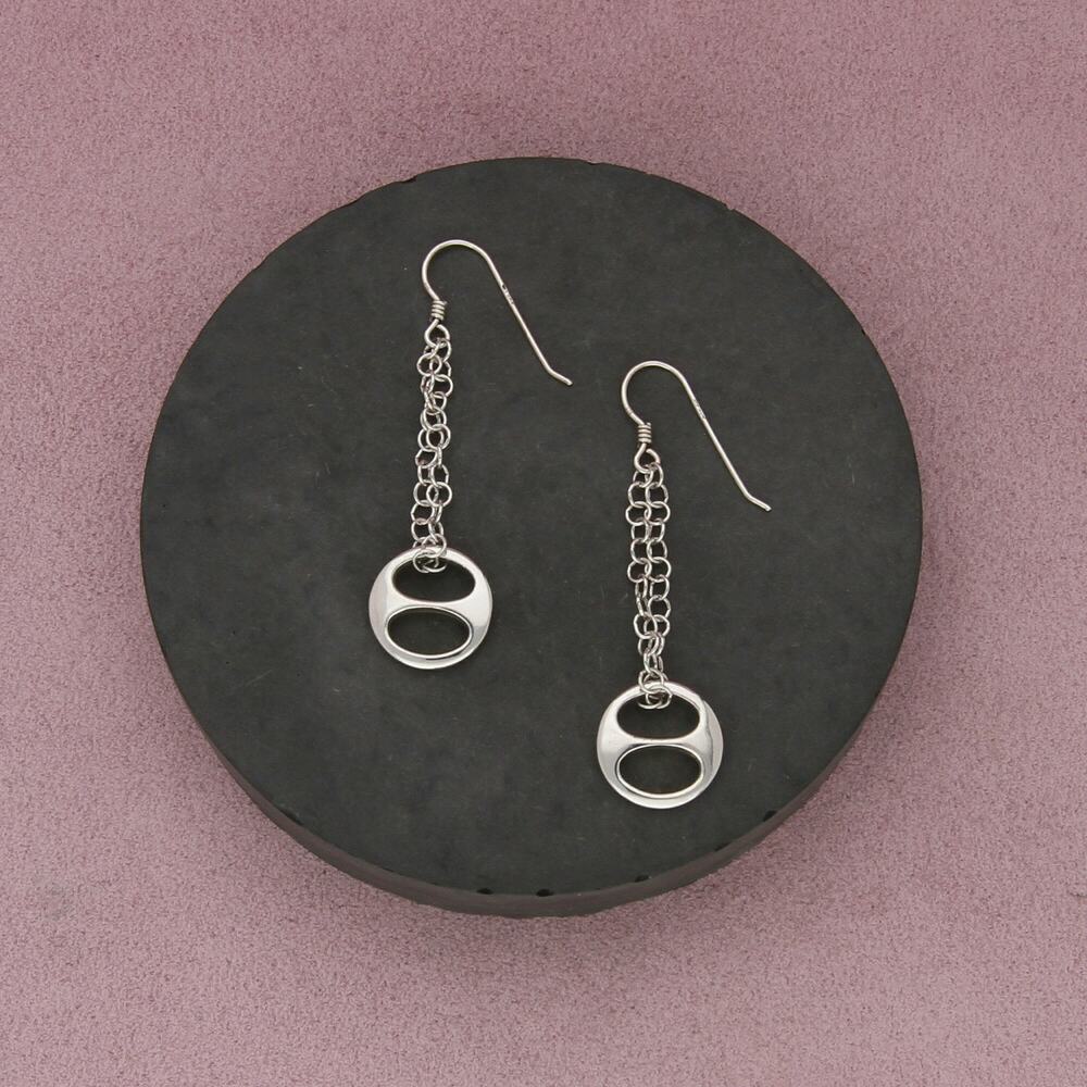 sterling silver unique mariner dangle earrings